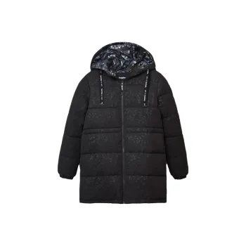 Desigual Padded Animal Print Coat Jackets & Coats Women's Black