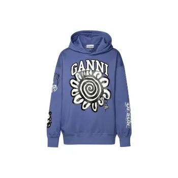 GANNI Floral Printed Hoodie