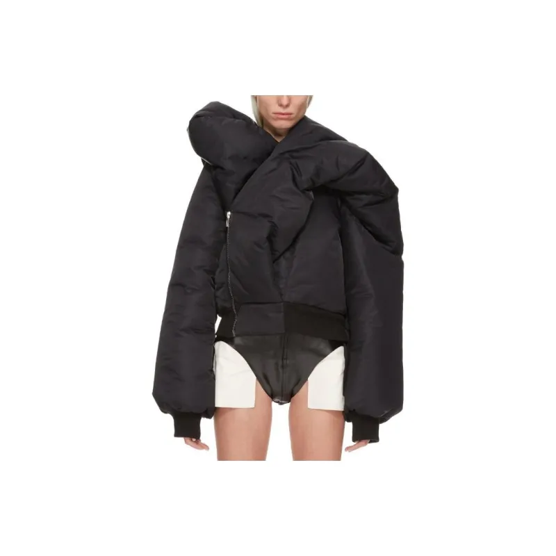 Rick Owens DRKSHDW Doll Asymmetric Padded Bomber Jacket-0
