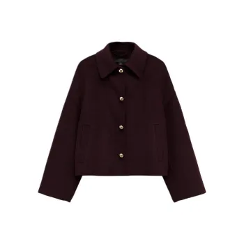 ZARA ZW Series Jackets Coats Women's Burgundy Burgundy