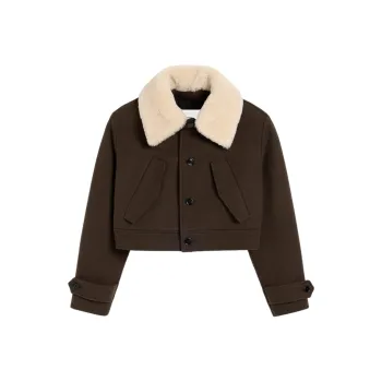 AMIPARIS Paris Single Breasted Cropped Bomber Jacket