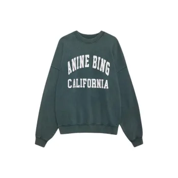 Anine Bing Miles Logo Printed Crewneck Sweatshirt