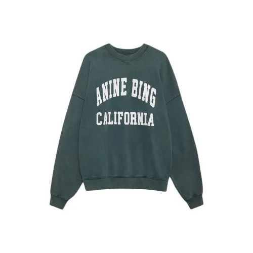 Anine Bing Miles Logo Printed Crewneck Sweatshirt