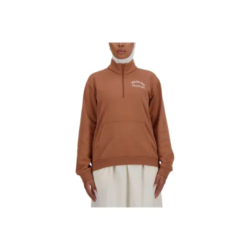 New Balance Sportswear's Greatest Hits Quarter Zip Sweatshirt Women's Walnut Brown