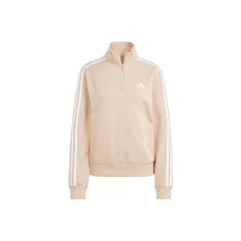 adidas Essentials Women's Quarter Zip 3 Stripes Sweatshirt 'Magic Beige'