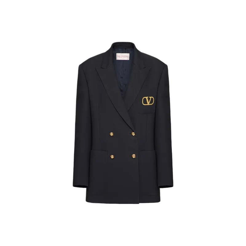 Valentino VLogo Signature Double Breasted Blazer-0