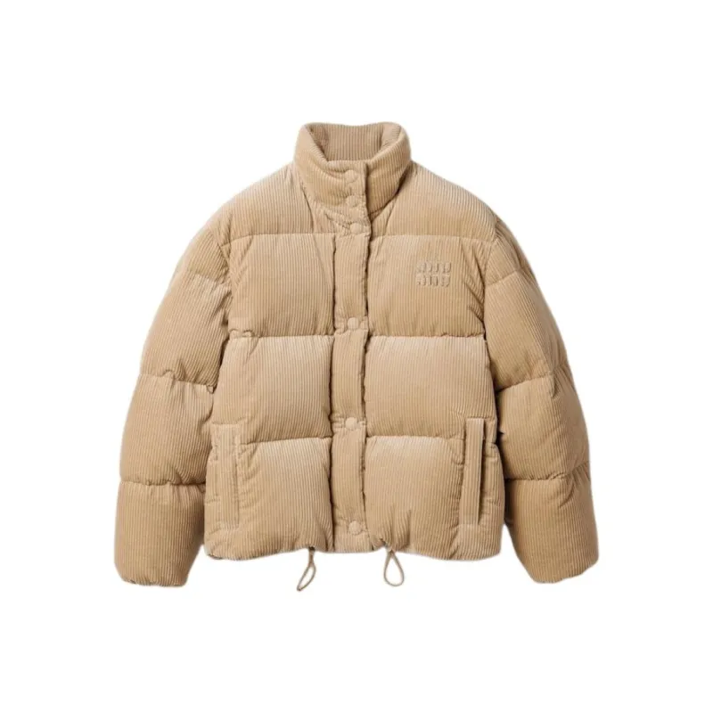 MIU MIU Down Jacket Women's Sandy Beige-0