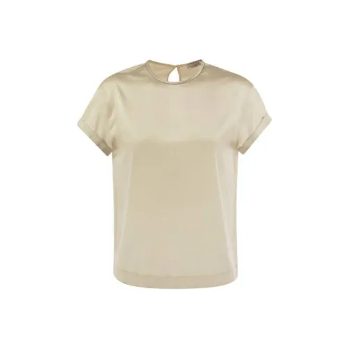 Brunello Cucinelli Monil Chain Satin T Shirt