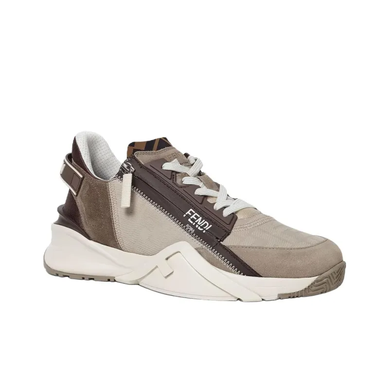 FENDI Flow Low Top Casual Shoes Men's Beige-2