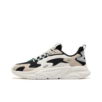 Erke Cushioning, Slip Resistant, And Breathable Low Top Chunky Sneakers Men's Jet Black Light Linen