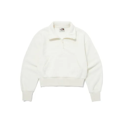 THE NORTH FACE Terry Half Zip Sweatshirts Sweatshirt rick Women's White
