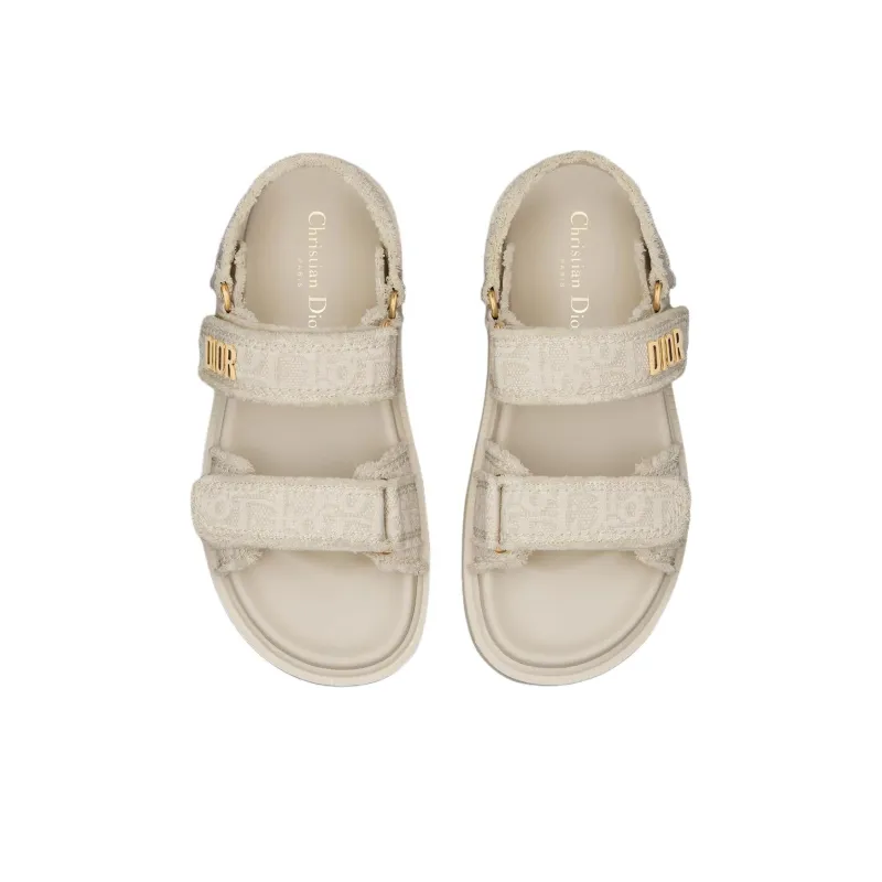 DIOR DiorAct One Strap Sandals Women's Light Beige-3