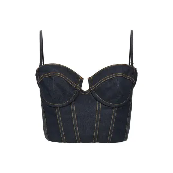Zimmermann Crush Denim Corset Top
