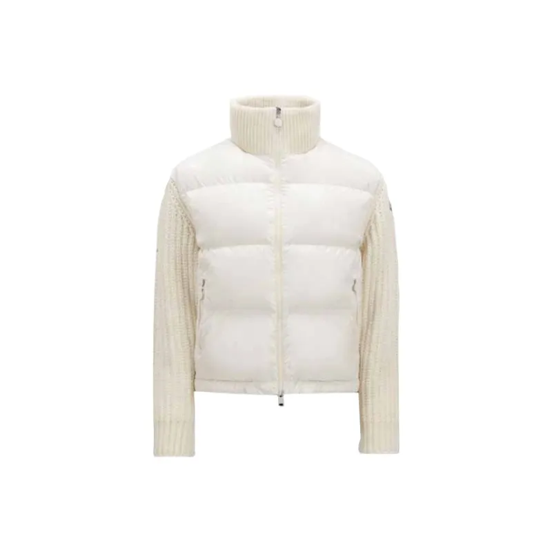 Moncler Padded Corduroy Series Down Jackets Women's Milk White-0