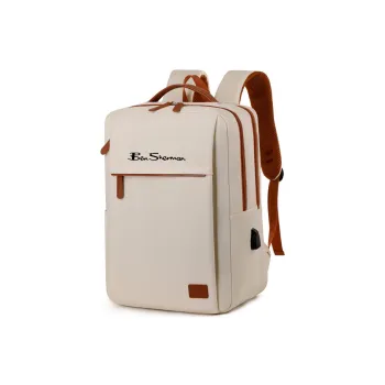 BEN SHERMAN Oxford Backpack Unisex Black/Gray/Ecru
