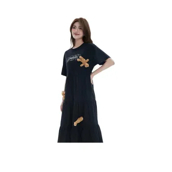 LALABOBO Short Sleeved Dress Women's Black