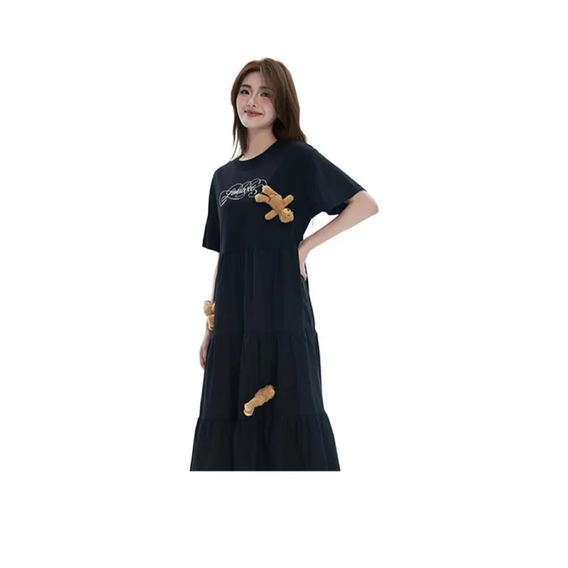 LALABOBO Short Sleeved Dress Women's Black-0