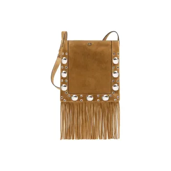 Valentino Suede Shoulder Bag, Crossbody Bag Men's Warm Brown