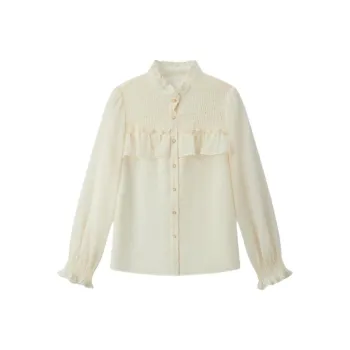 EICHITOO Chiffon Shirts Women's Ecru