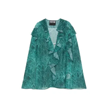VERSACE Lizard-skin Chiffon Blouse