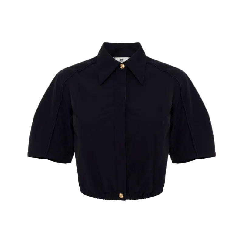 Elisabetta Franchi Button Up Cropped Blouse-0