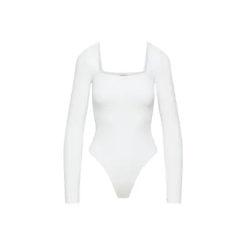 ARITZIA Contour Squareneck Longsleeve Bodysuit Bodysuits Women's BRIGHT WHITE/Bright White