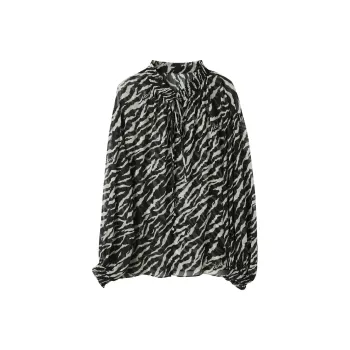 3COLOUR Shirt Women's Black With Beige Floral