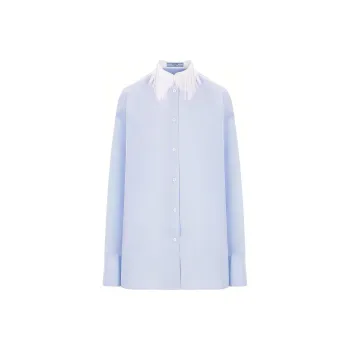 PRADA Fringed Collar Button Up Shirt