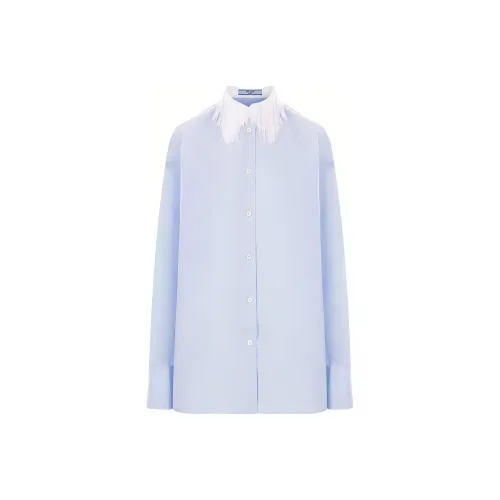 PRADA Fringed Collar Button Up Shirt