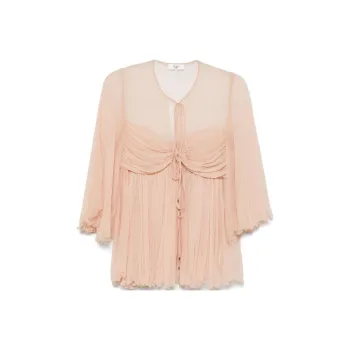 Chloé Pleated Silk Top