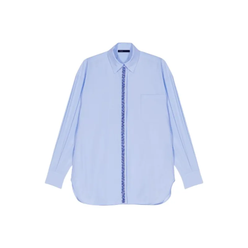 Maje Rhinestoned Poplin Shirt-0