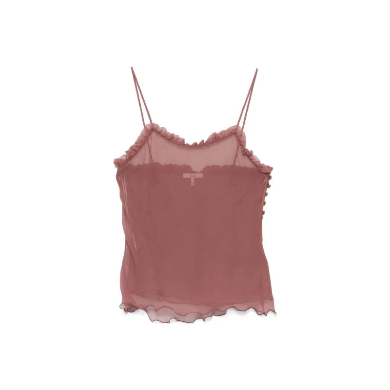 Chloé Ruffled Tulle Tank Top-0