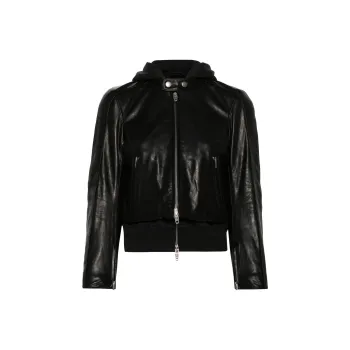 Balenciaga Layered detail Leather Jacket