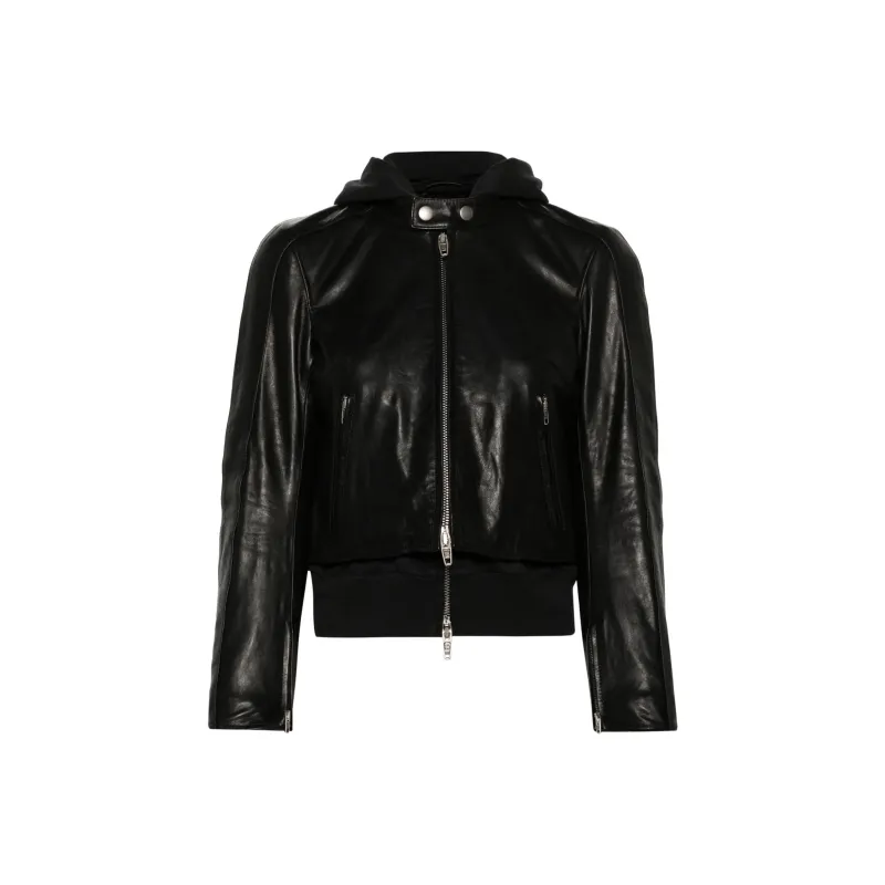 Balenciaga Layered detail Leather Jacket-0