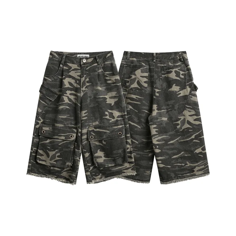 NEVER RULE Casual Shorts Unisex Army Green-1