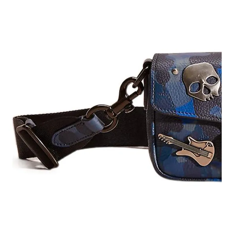 COACH Soft Tabby Pebbled Leather Bacchus Bag, Sling Bag, Shoulder Bag, Crossbody Bag Regular Men's Blue-4