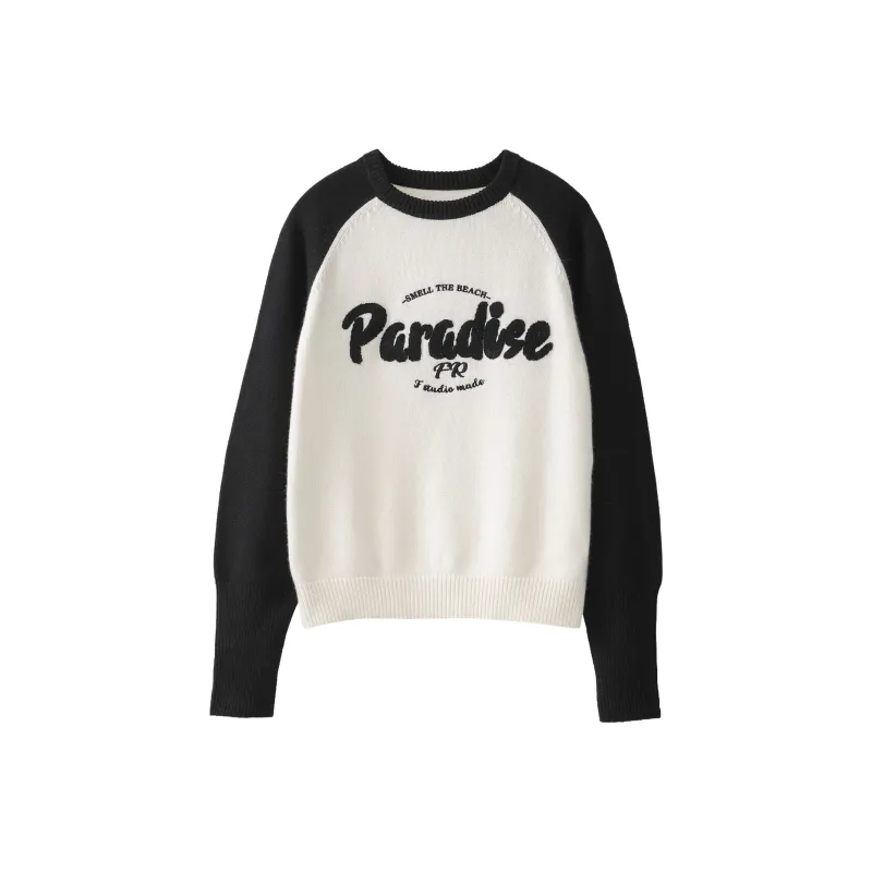 Fstudio Fall And Winter Korean Style Letter Multicolor Top With Advanced Feel Inner Layer Women's-6