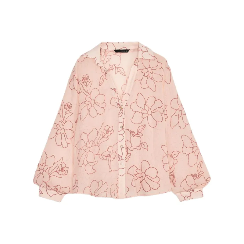 ZARA Shirt Women's Light Peach Pink-0