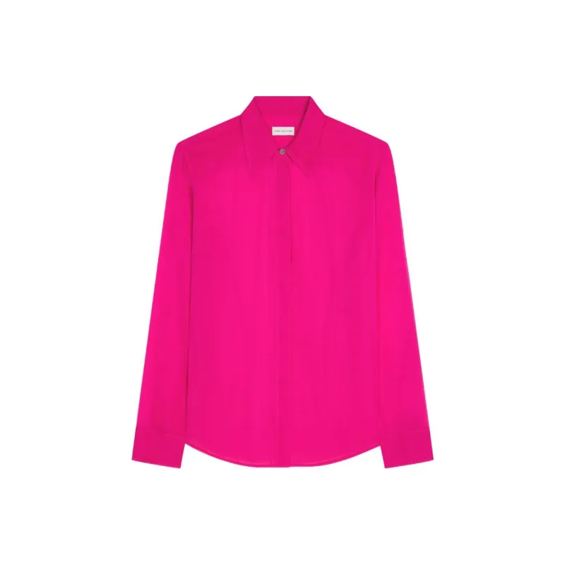 DRIES VAN NOTEN Fitted Silk Shirt-0