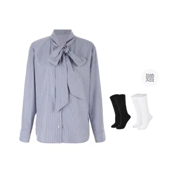 BSEVENI Shirt Women's Dark Blue Stripes