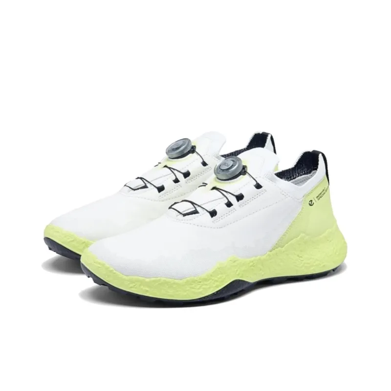 Ecco GOLF BIOM H5 Low Top Golf Shoes Men's White Yellow-1