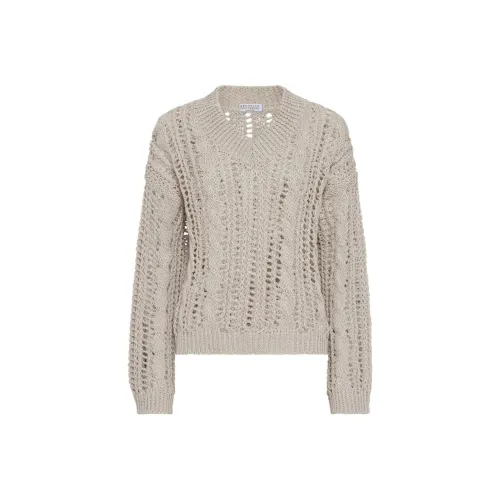 Brunello Cucinelli Cable Knit Mesh Jumper