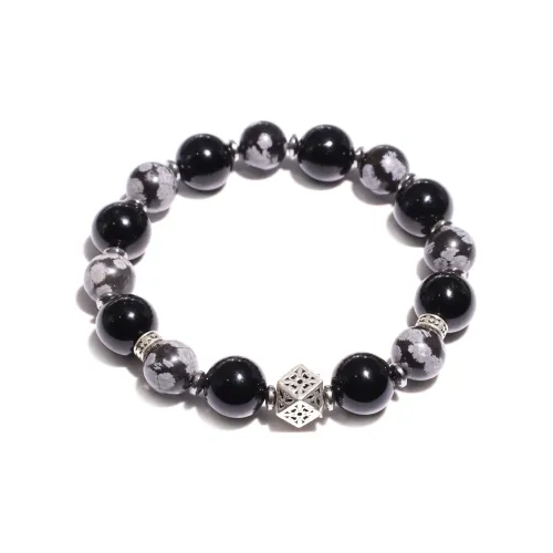 DRAGON LI Snowflake Obsidian Bracelets Unisex