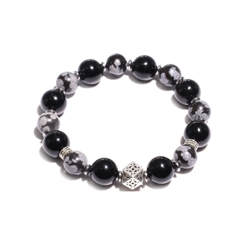 DRAGON LI Snowflake Obsidian Bracelets Unisex-0