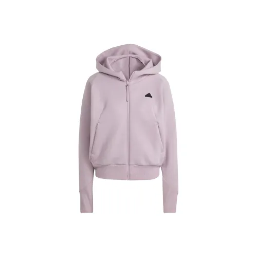 Adidas Z.N.E. Full Zip Hoodie Sweatshirt Women's Light Purple