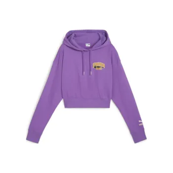 PUMA TEAM FOR THE FANBASE Cropped Hoodie TR Sweatshirt Women's Purple