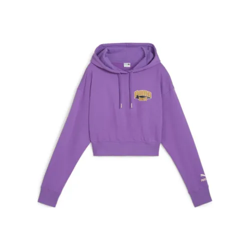 PUMA TEAM FOR THE FANBASE Cropped Hoodie TR Sweatshirt Women's Purple