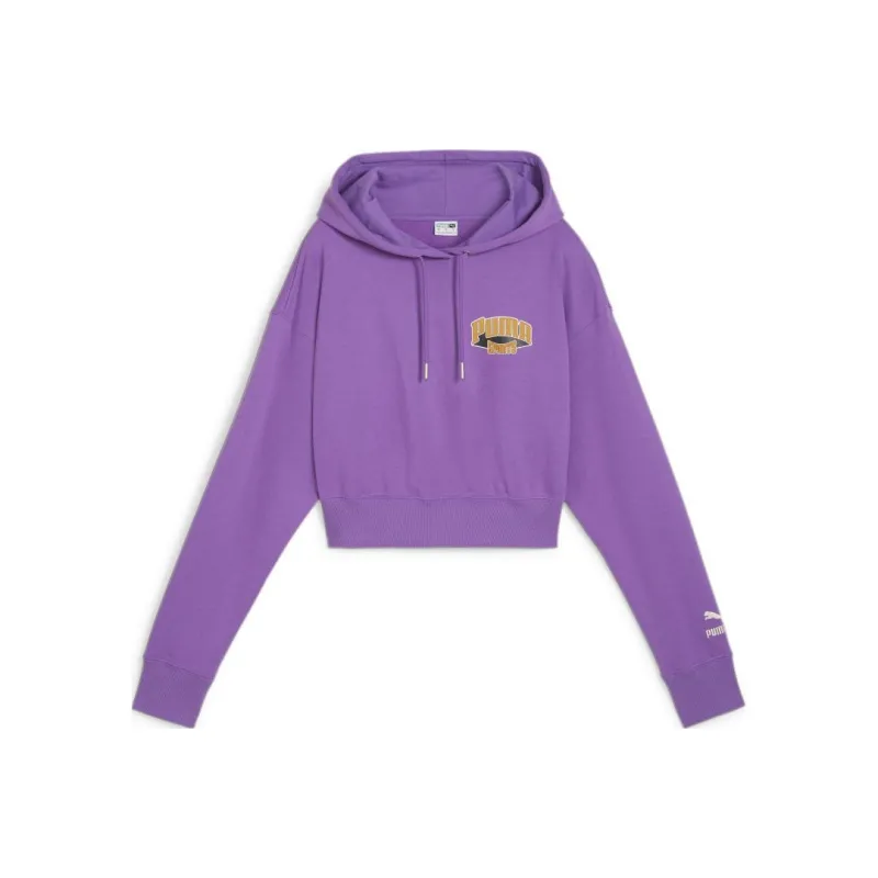 PUMA TEAM FOR THE FANBASE Cropped Hoodie TR Sweatshirt Women's Purple-0