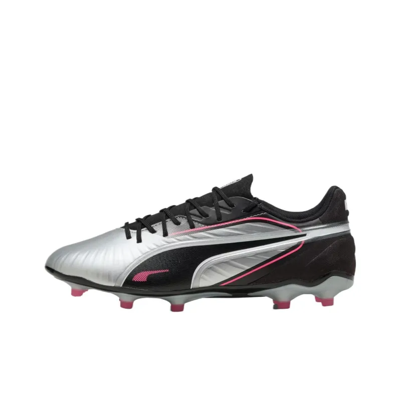 PUMA KING MATCH Anti Slip Wear Resistant Soccer Shoes Unisex Silver Black-0