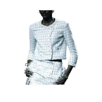 CHANEL Jackets Coats Women's Light Blue